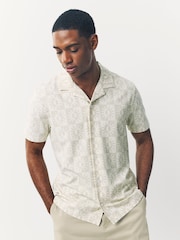 C рисунком - Cuban Collar Textured Jersey Short Sleeve Shirts 3 Pack - Изображение 4 из 12