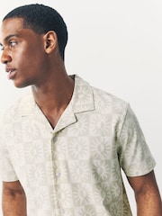 C рисунком - Cuban Collar Textured Jersey Short Sleeve Shirts 3 Pack - Изображение 5 из 12