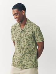 C рисунком - Cuban Collar Textured Jersey Short Sleeve Shirts 3 Pack - Изображение 7 из 12