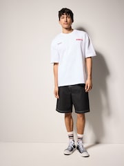 White Relaxed Fit Graphic Print Heavy Weight T-Shirt - Image 2 of 9