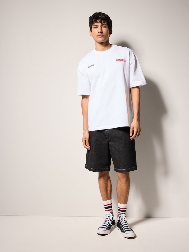White Relaxed Fit Graphic Print Heavy Weight T-Shirt - Image 2 of 9