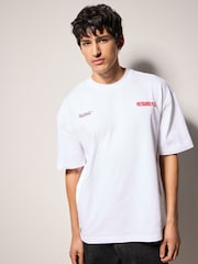 White Relaxed Fit Graphic Print Heavy Weight T-Shirt - Image 3 of 9