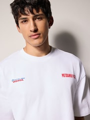 White Relaxed Fit Graphic Print Heavy Weight T-Shirt - Image 4 of 9