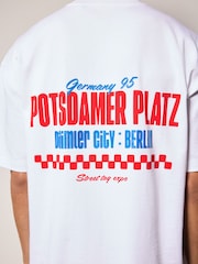 White Relaxed Fit Graphic Print Heavy Weight T-Shirt - Image 5 of 9