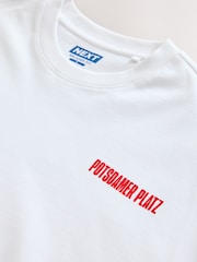 White Relaxed Fit Graphic Print Heavy Weight T-Shirt - Image 8 of 9