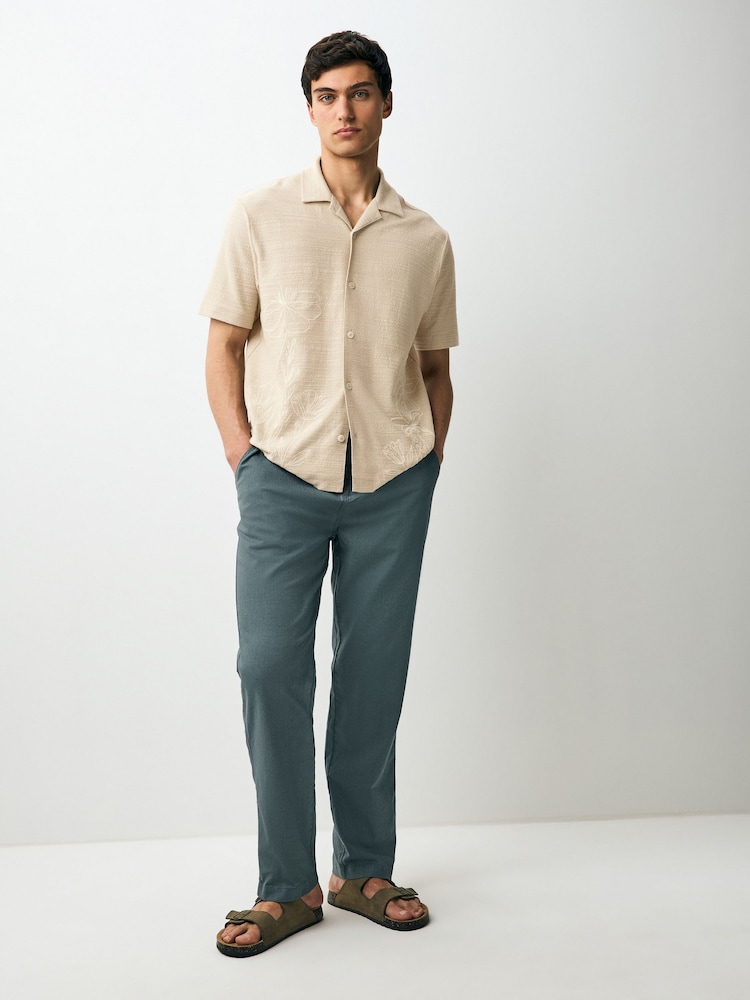 Neutral Floral Embroidered Graphic Jersey Shirt - Image 2 of 8