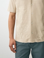 Neutral Floral Embroidered Graphic Jersey Shirt - Image 5 of 8