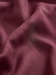 Burgundy Red Sheer Layer Cap Sleeve Top - Image 9 of 9