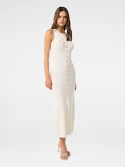 Forever New White Kelly Button Through Knit Dress - Image 2 of 5