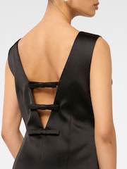 Forever New Black Ellie Petite Low Bow Back Mini Dress - Image 4 of 5