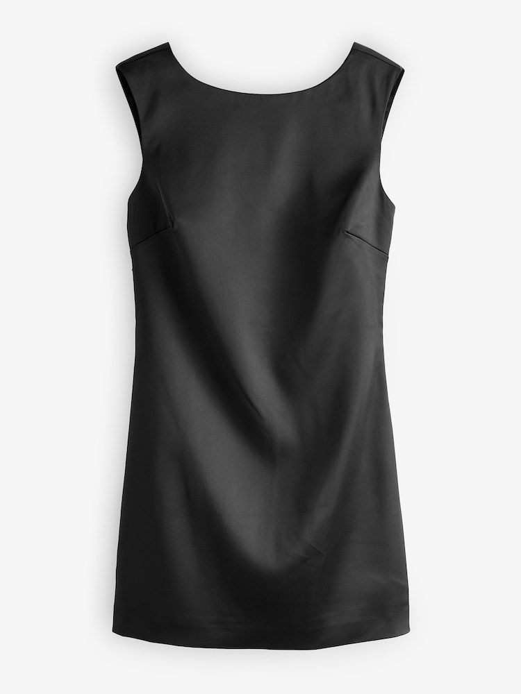 Forever New Black Ellie Petite Low Bow Back Mini Dress - Image 5 of 5