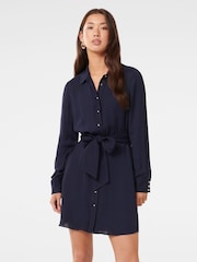 Forever New Blue Sherri Mini Shirt Dress - Image 1 of 5