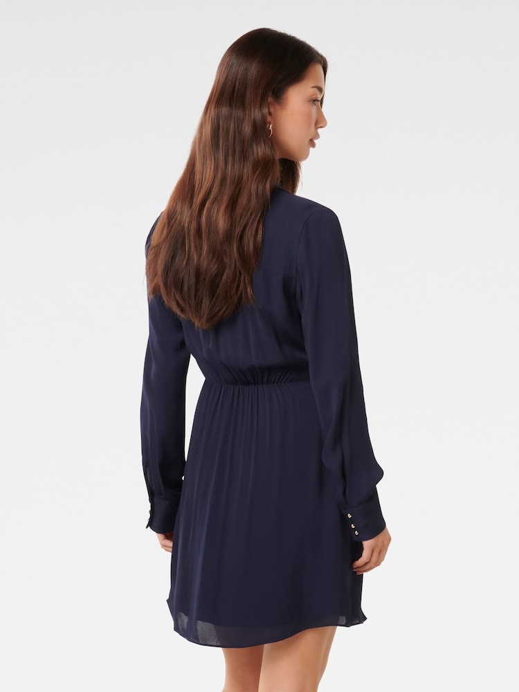 Forever New Blue Sherri Mini Shirt Dress - Image 2 of 5