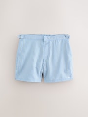 Light Blue Multi Stripe Signature Tailored Waistband Swim Shorts - Image 8 of 12