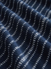 Navy Blue Textured Vertical Stripe T-Shirt - Image 6 of 7