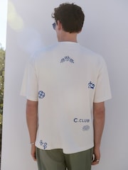 Ecru Placement Floral Print T-Shirt - Image 3 of 7