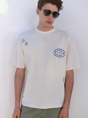 Ecru Placement Floral Print T-Shirt - Image 4 of 7