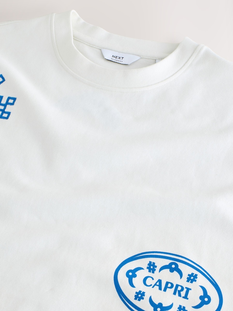 Ecru Placement Floral Print T-Shirt - Image 7 of 7