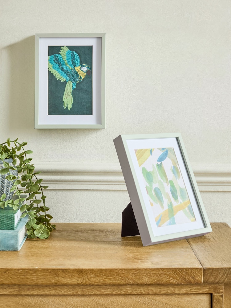 Set of 2 Sage Green Hadley Photo Frames - Image 1 of 6