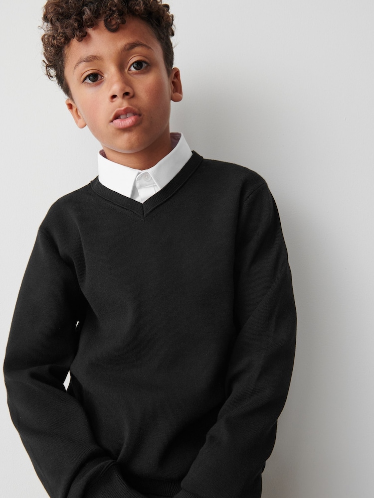 Negro - Clarks Unisex Knitted School Jumper - Imagen 2 de 9 Negro - Clarks Unisex Knitted School Jumper - Imagen 2 de 9
