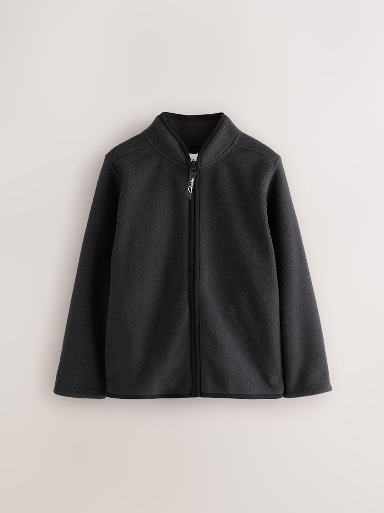 Clarks Black Unisex Zip Through Fleece - Image 1 of 6 Clarks Black Unisex Zip Through Fleece - Image 1 of 6