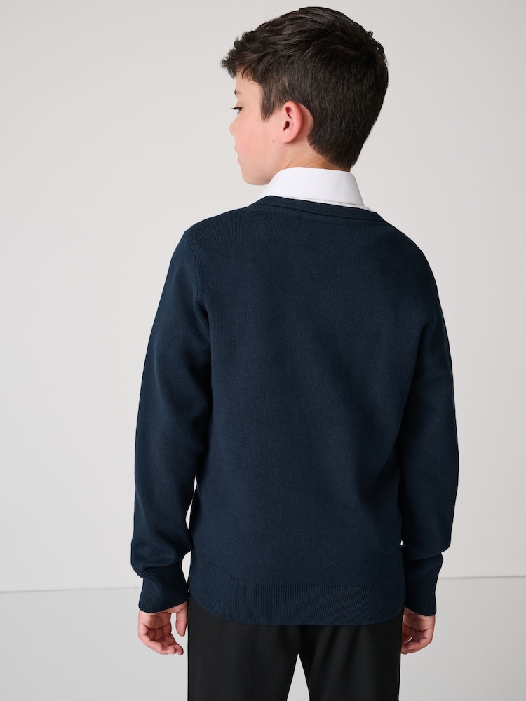 Clarks Navy Unisex Knitted School Jumper - Image 2 of 11