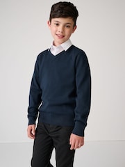 Clarks Navy Unisex Knitted School Jumper - Image 3 of 11
