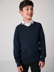 Clarks Navy Unisex Knitted School Jumper - Image 4 of 11
