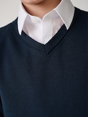 Clarks Navy Unisex Knitted School Jumper - Image 6 of 11