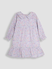 Jojo Maman Bébé Purple Ditsy Floral Tiered Dress - Image 2 of 3