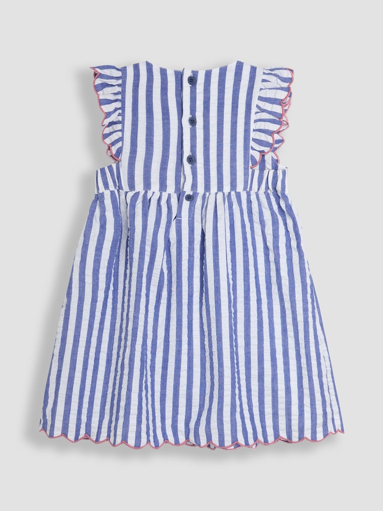 Jojo Maman Bébé – Seersucker-Sommerkleid mit Applikation - Bild 2 von 3 Jojo Maman Bébé – Seersucker-Sommerkleid mit Applikation - Bild 2 von 3