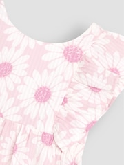 JoJo Maman Bébé Pink Frill Back Summer 100% Cotton Dress - Image 3 of 3
