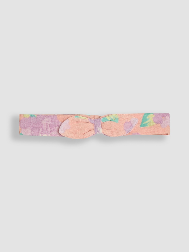 Koralle, Pink, tropisch, floral - Jojo Maman Bébé – hübscher Sonnenschutz-Anzug mit Rüschenschulter und Stirnband aus 100 % Baumwolle - Bild 5 von 5