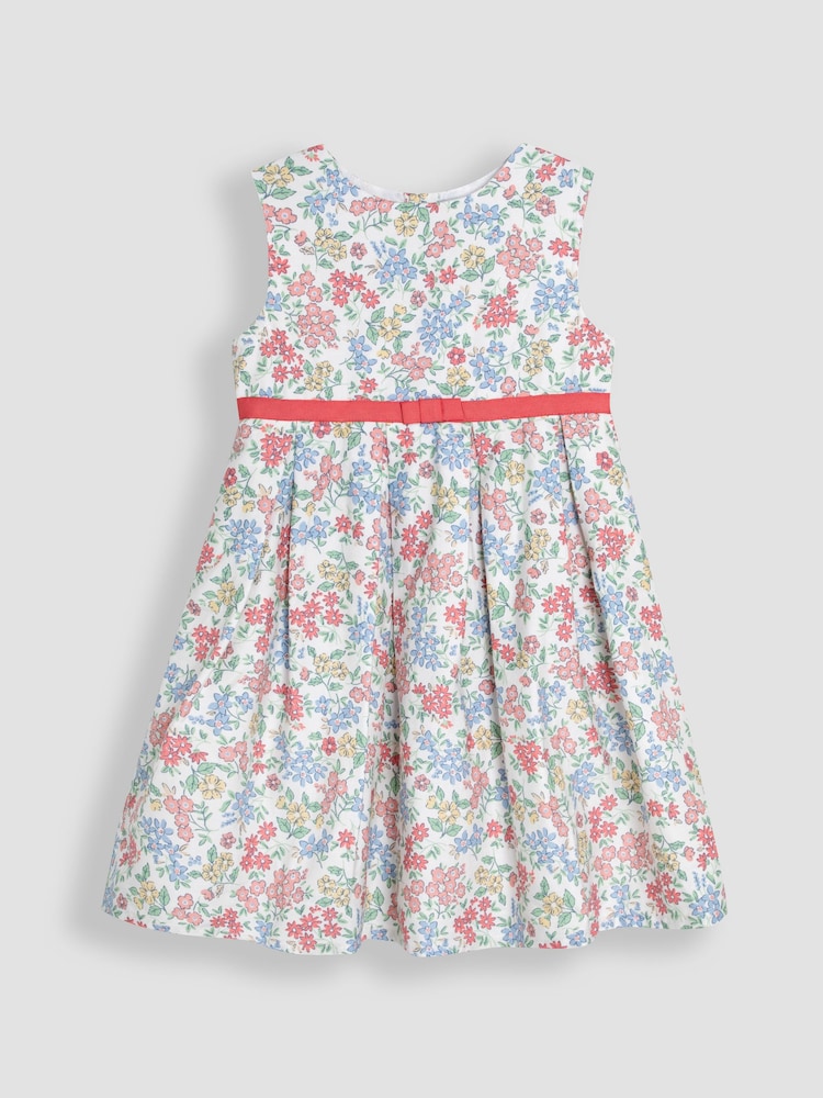 JoJo Maman Bébé Pink Floral Pretty Pleated Party Dress - Image 1 of 4