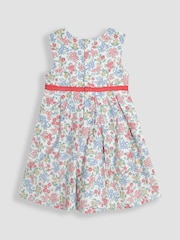 JoJo Maman Bébé Pink Floral Pretty Pleated Party Dress - Image 3 of 4