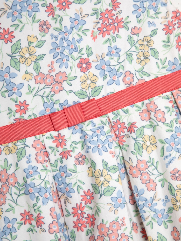 JoJo Maman Bébé Pink Floral Pretty Pleated Party Dress - Image 4 of 4