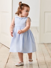 JoJo Maman Bébé Blue Sailor Stripe Party 100% Cotton Dress - Image 1 of 5