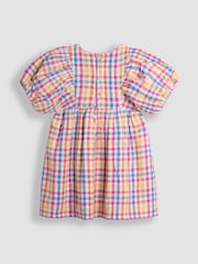 JoJo Maman Bébé Pink Gingham Balloon Sleeve Dress - Image 4 of 4