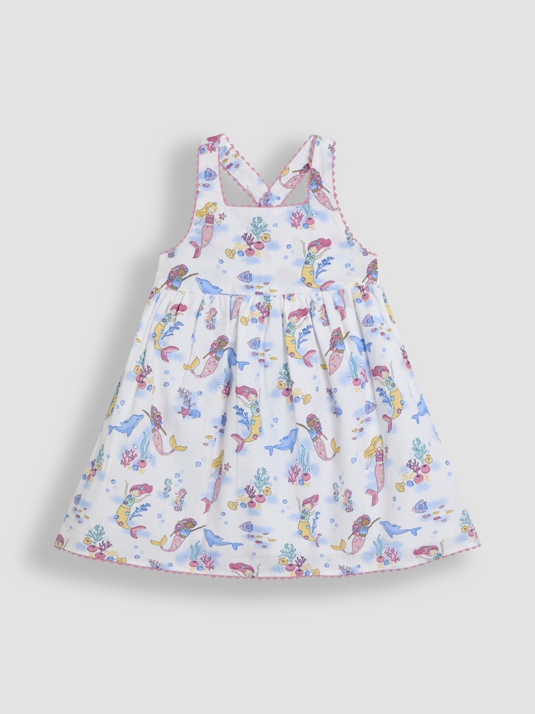 JoJo Maman Bébé Mermaid Scene Cross Back Dress - Imagen 1 de 3