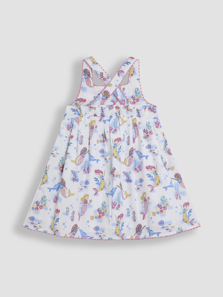 JoJo Maman Bébé Mermaid Scene Cross Back Dress - Imagen 2 de 3