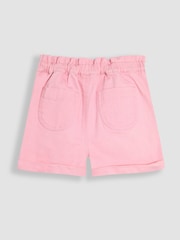 Pantalones cortos de algodón 100 % con dobladillo vuelto y bordados de sarga de JoJo Maman Bébé - Imagen 2 de 3