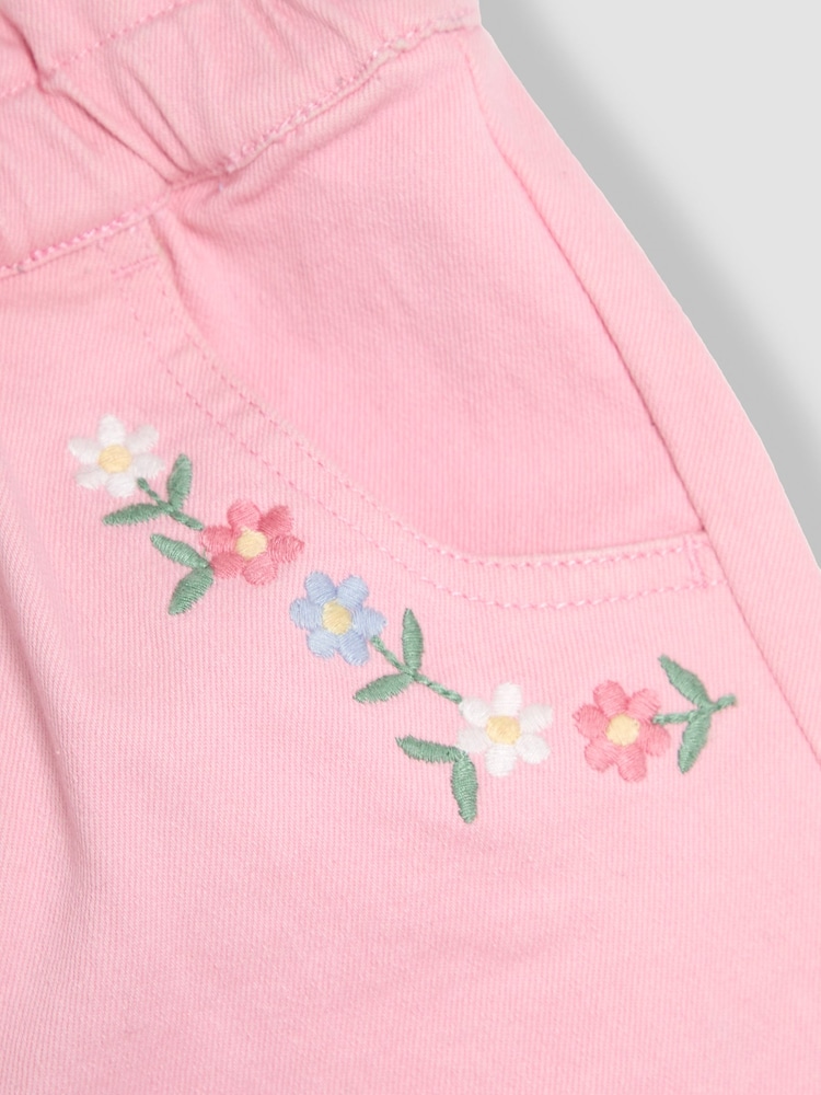 Pantalones cortos de algodón 100 % con dobladillo vuelto y bordados de sarga de JoJo Maman Bébé - Imagen 3 de 3 Pantalones cortos de algodón 100 % con dobladillo vuelto y bordados de sarga de JoJo Maman Bébé - Imagen 3 de 3