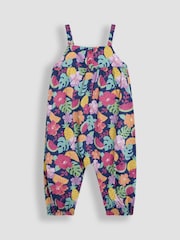 JoJo Maman Bébé Blue Fruit Floral Button Front Jumpsuit - Image 1 of 3