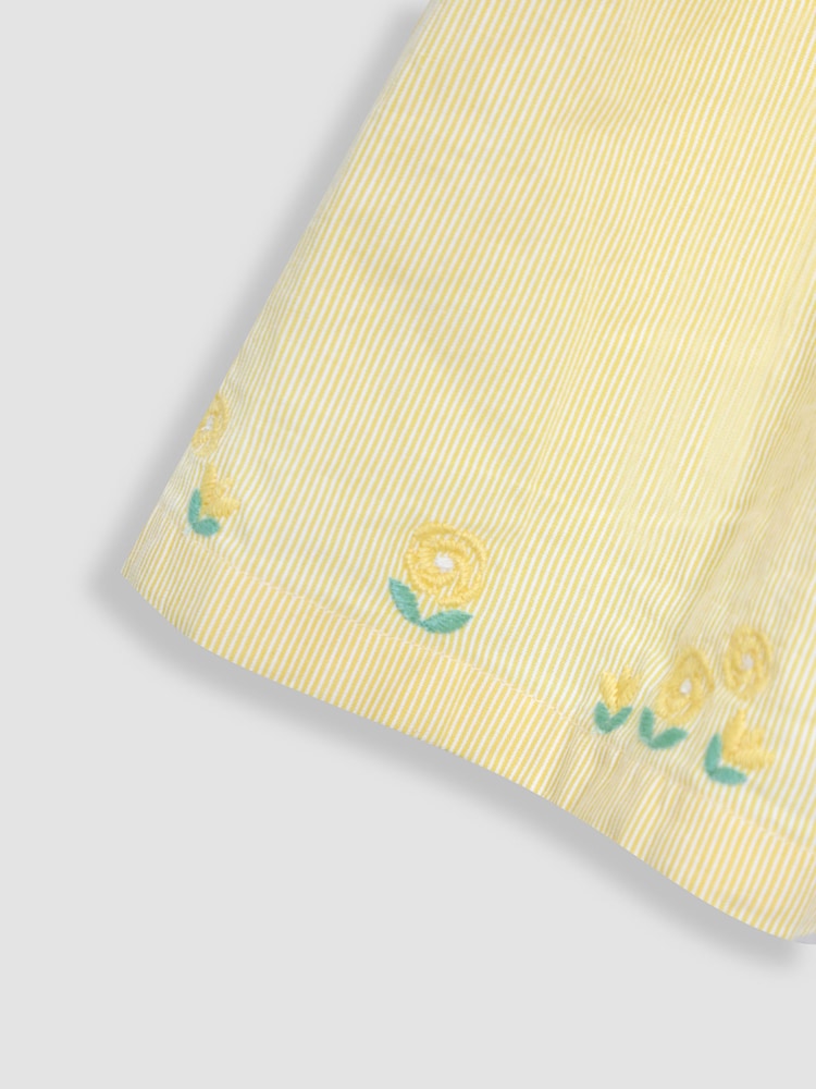 JoJo Maman Bébé Yellow Bud Floral Embroidered Smocked Party Dress - Image 9 of 9