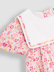 JoJo Maman Bébé Pink Baby Floral Print Sailor Party Dress - Image 3 of 3
