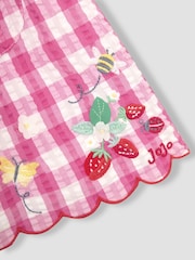 JoJo Maman Bébé Fuchsia Pink Butterfly Scallop Hem Sun Dress - Image 3 of 3