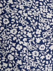 JoJo Maman Bébé Navy Blue Ditsy Floral Print Button Front Classic Dress - Image 3 of 3