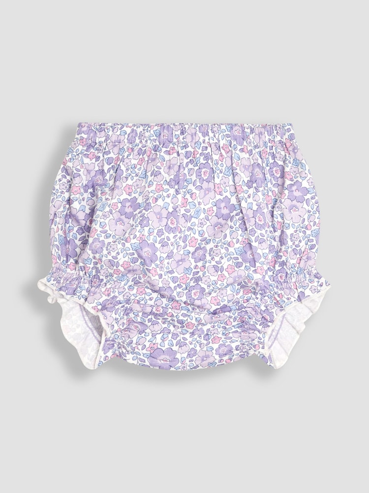 JoJo Maman Bébé Lilac Purple Floral Broderie Collar Party Dress - Image 4 of 5