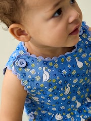 Blue Duck Floral - JoJo Maman Bébé Printed 100% Cotton Dungarees - Imagen 2 de 3