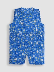 Blue Duck Floral - JoJo Maman Bébé Printed 100% Cotton Dungarees - Imagen 3 de 3